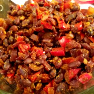 black beans w/onions and red pepper
